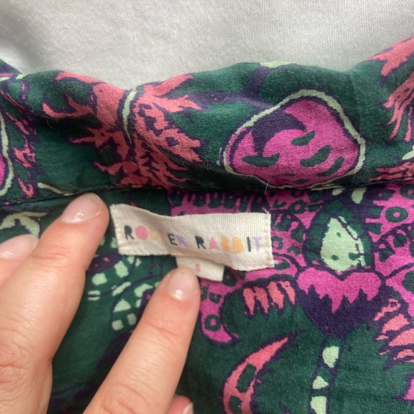 Roller Rabbit Green and Pink Floral Pajamas - Picture 2 of 2